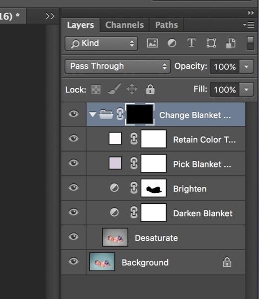 Cambiar el color de la manta del recién nacido en Photoshop